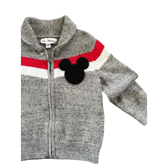 Gap Baby Embroidered Mickey Zip Front Cardigan 3Years - Picture 2 of 6